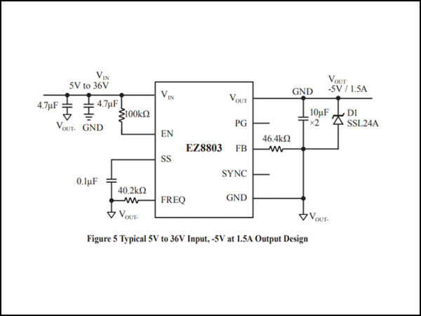 易用、小体积DCDC电源模块EZ8803负压方案推荐